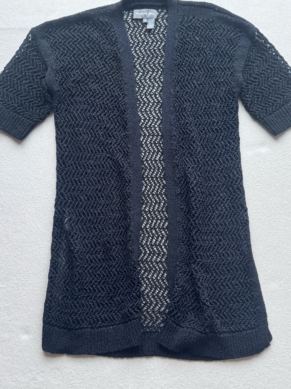 Michael Stars Anthropologie, Long Black Crocheted Cardigan,Goth,Witchy, Relaxed